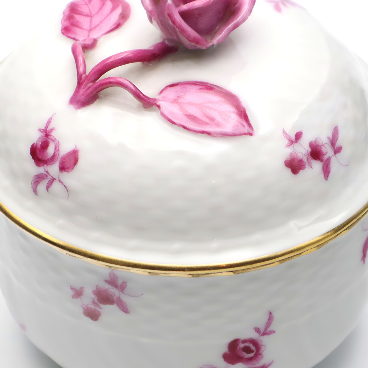 Herend Treasure Box, Porcelain Trinket Box, Nanking Bouquet Bonboniere, Hand Painted Vintage